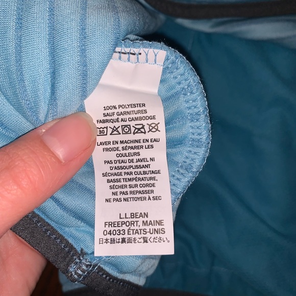 L.L. Bean Airlight Teal Blue Quarter-Snap Quilted Knit Pullover Sweater Top 3X - Picture 9 of 9